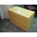 Blonde Wood 2 Drawer Lateral Filing Cabinet, Locking